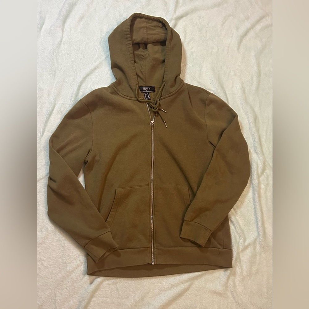 Forever 21 Men's Tan Zip-Up Sweater
